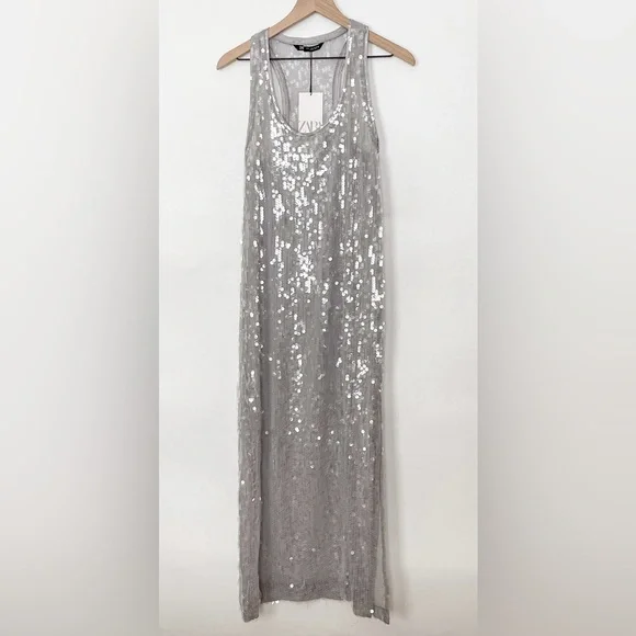 ZARA SEQUIN DRESS SILVER | 2712/246 326/015 - Picture 2 of 7